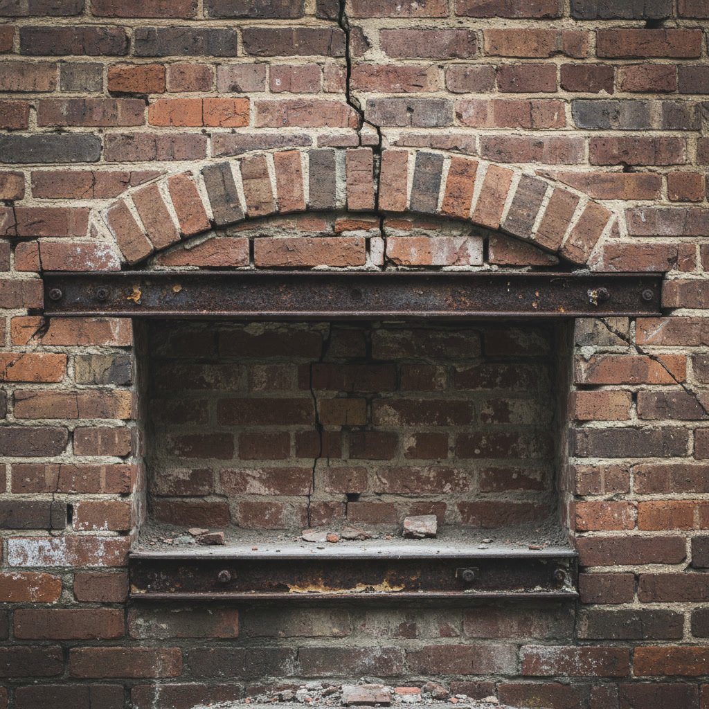Corroded shelf angle replacement during brick veneer repair